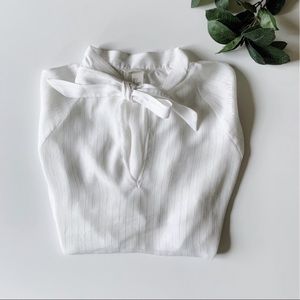 H&M White Blouse Tie Front